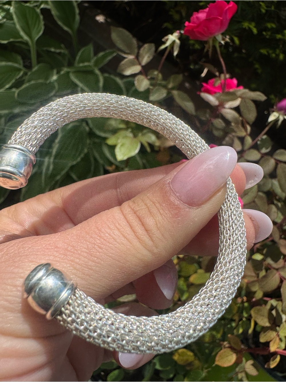 Tiffany & Co. Elsa Peretti Sterling Silver Mesh Open Cuff Bracelet - Picture 14 of 15